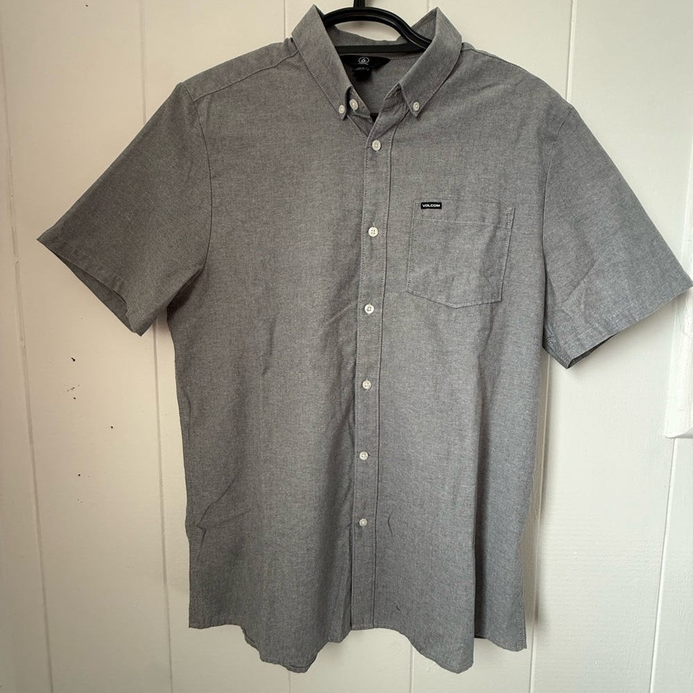 Volcom Men's Short-Sleeve Button-Down Shirt - Gray